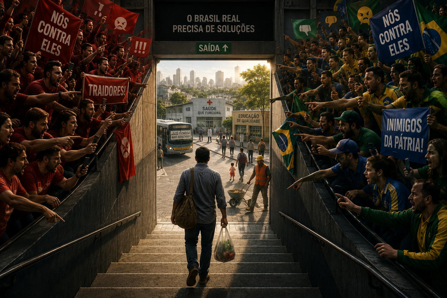 OS BRASILEIROS ESTÃO SATURADOS DO BATE-BOCA DA  POLARIZAÇÃO